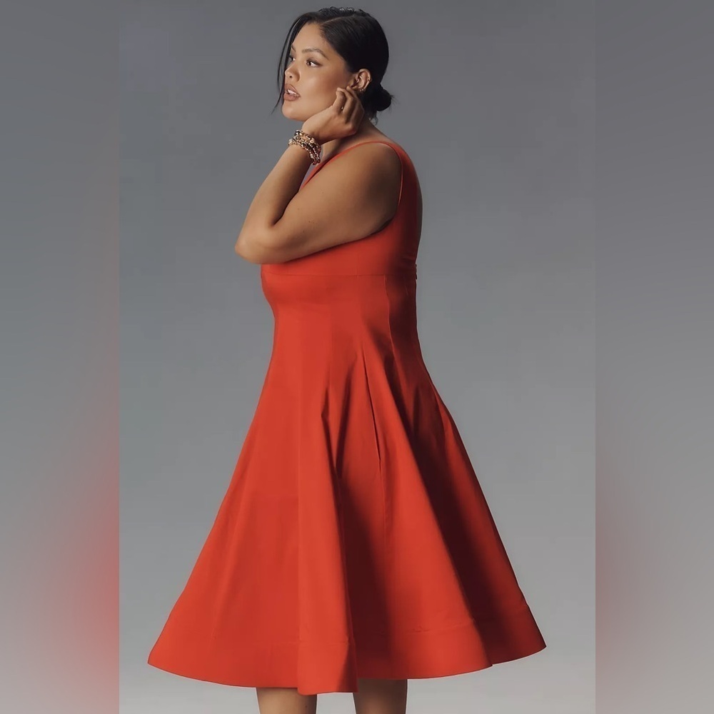 NWT! By Anthropologie Boat-Neck Drop-Waist Midi Dress -Multiple Sizes 💎 - Picture 6 of 11